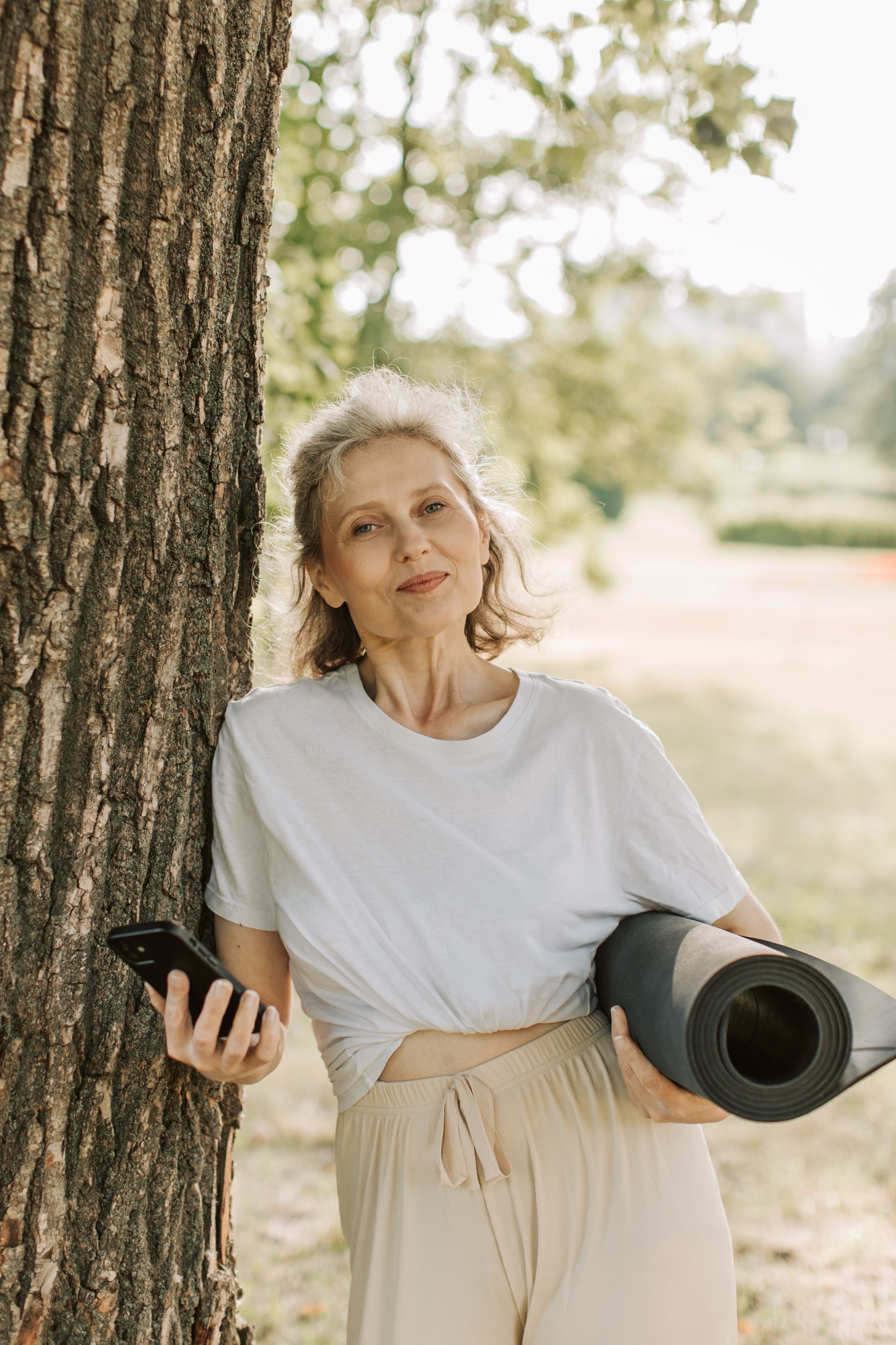Woman in midlife exercising